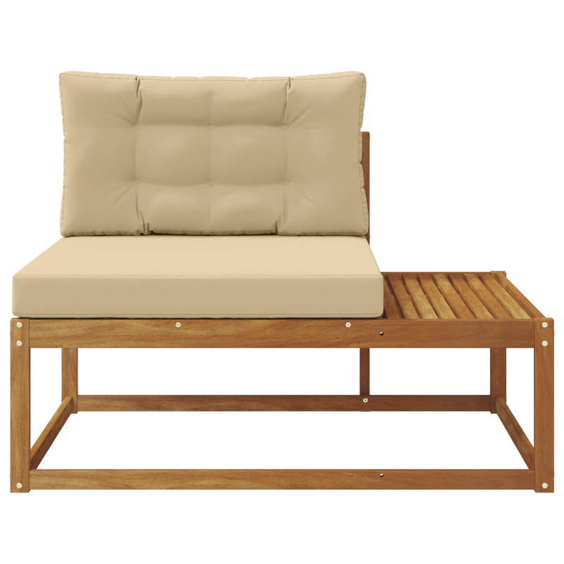 Sofa końcowa na zewnątrz z poduszką Naturalny 115 x 83 x 73 cm