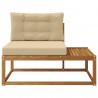 Sofa końcowa na zewnątrz z poduszką Naturalny 115 x 83 x 73 cm