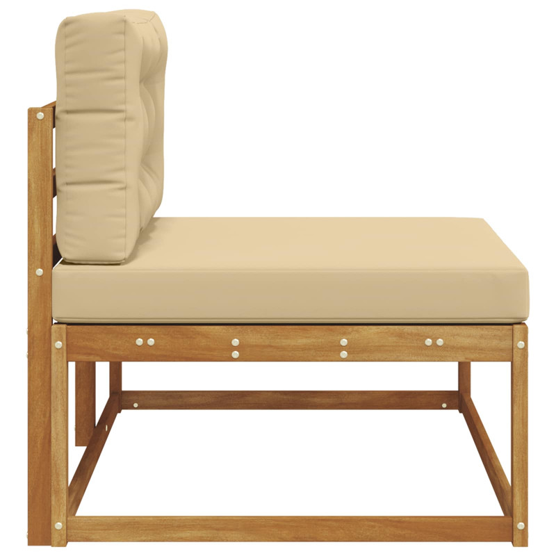 Sofa końcowa na zewnątrz z poduszką Naturalny 115 x 83 x 73 cm