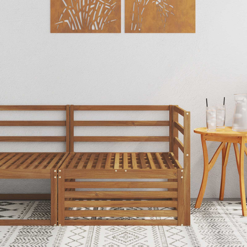 Sofa narożna na zewnątrz Lite Drewno Akacji Naturalny