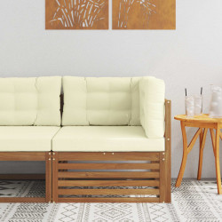 Sofa narożna na zewnątrz Lite Drewno Akacji Naturalny