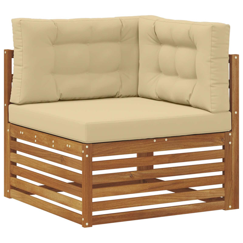Sofa narożna na zewnątrz Lite Drewno Akacji Naturalny