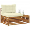 Sofa końcowa na zewnątrz z poduszką Naturalny 115 x 83 x 73 cm
