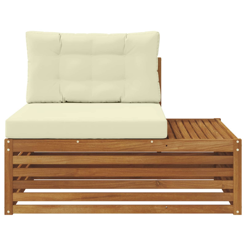 Sofa końcowa na zewnątrz z poduszką Naturalny 115 x 83 x 73 cm