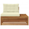 Sofa końcowa na zewnątrz z poduszką Naturalny 115 x 83 x 73 cm