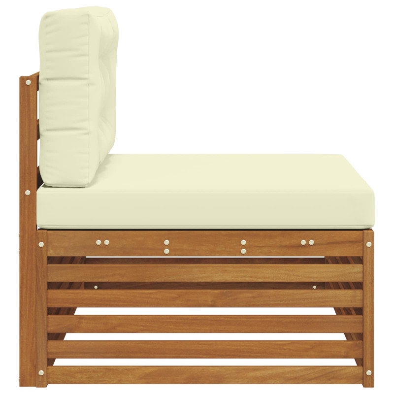 Sofa końcowa na zewnątrz z poduszką Naturalny 115 x 83 x 73 cm