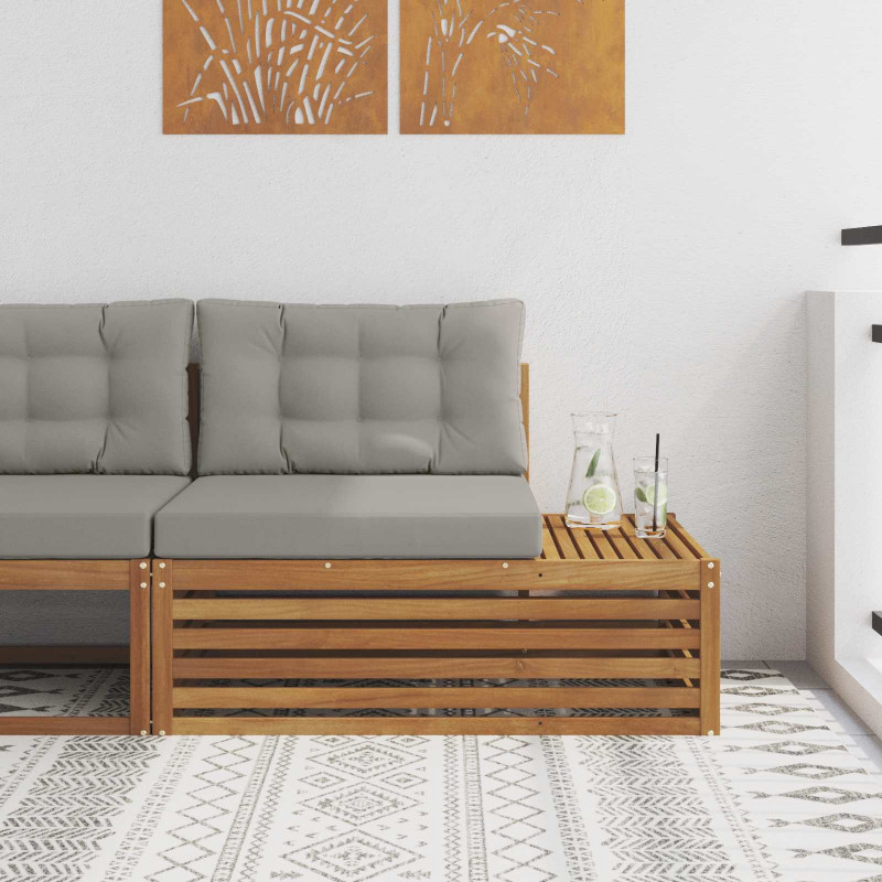 Sofa końcowa na zewnątrz 3 Sztuka Naturalny i Jasny Szary