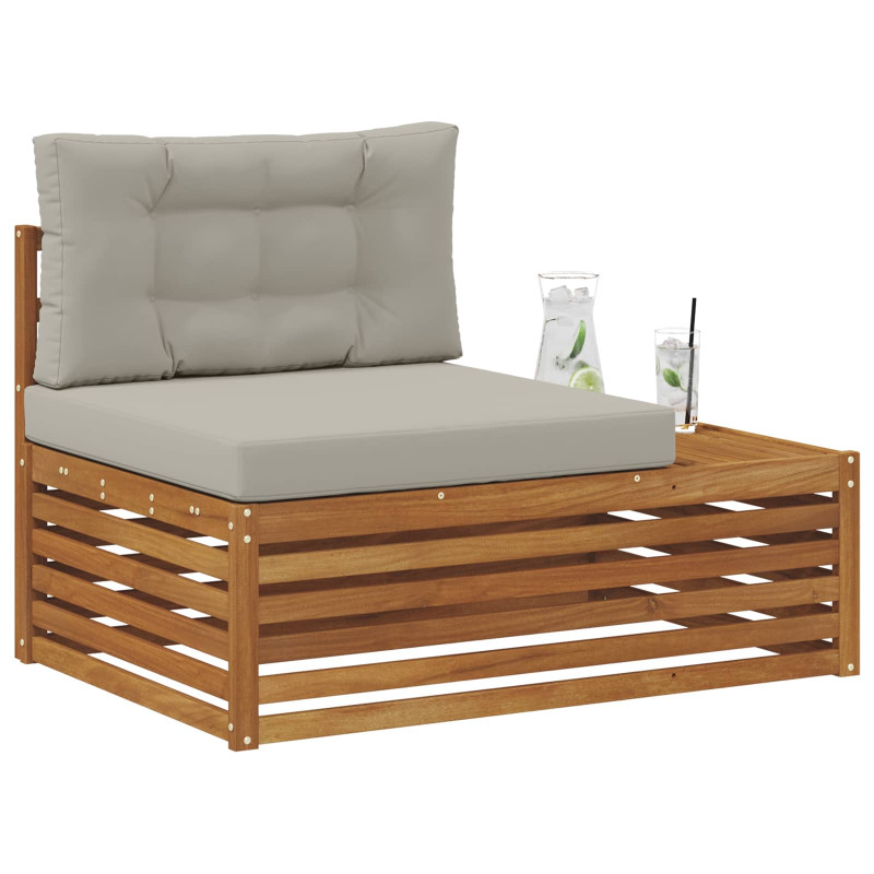 Sofa końcowa na zewnątrz 3 Sztuka Naturalny i Jasny Szary