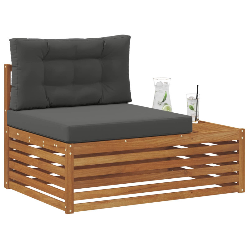 Sofa końcowa na zewnątrz z poduszką Naturalny 115 x 83 x 73 cm