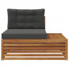 Sofa końcowa na zewnątrz z poduszką Naturalny 115 x 83 x 73 cm
