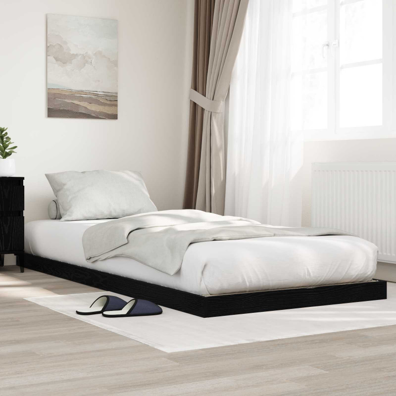 Stelaż łóżkowy Czarny Dąb 100 x 200 cm Materiał drewnopochodny
