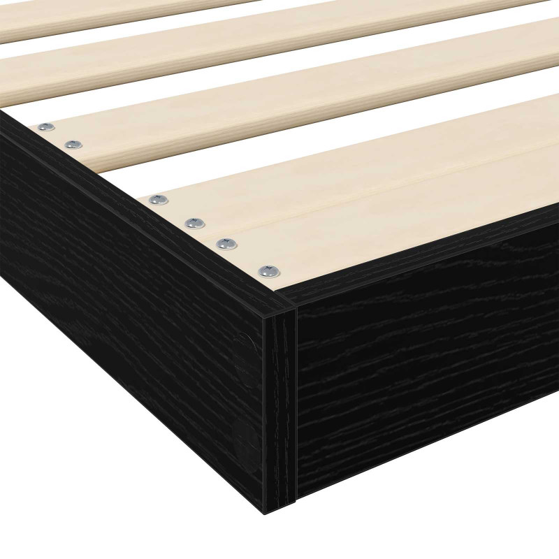 Stelaż łóżkowy Czarny Dąb 100 x 200 cm Materiał drewnopochodny