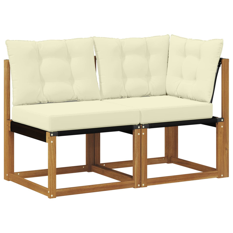 Modułowa sofa na zewnątrz z poduszką 2 Sztuka Naturalny