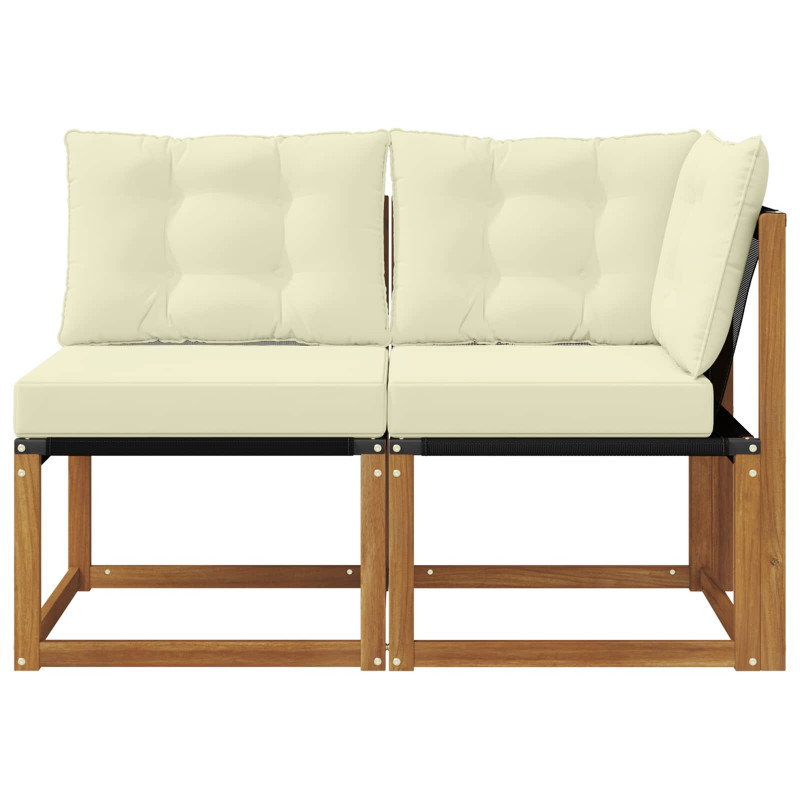 Modułowa sofa na zewnątrz z poduszką 2 Sztuka Naturalny