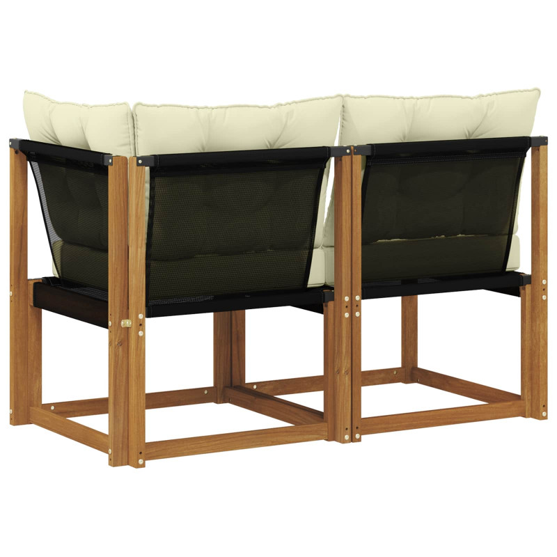 Modułowa sofa na zewnątrz z poduszką 2 Sztuka Naturalny