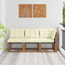 Modułowa sofa na zewnątrz z poduszką 3 Sztuka Naturalny