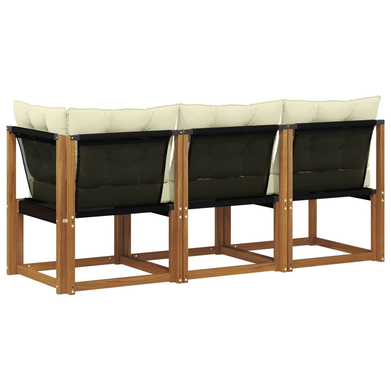 Modułowa sofa na zewnątrz z poduszką 3 Sztuka Naturalny