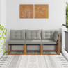 Modułowa sofa na zewnątrz z poduszką 3 Sztuka Naturalny