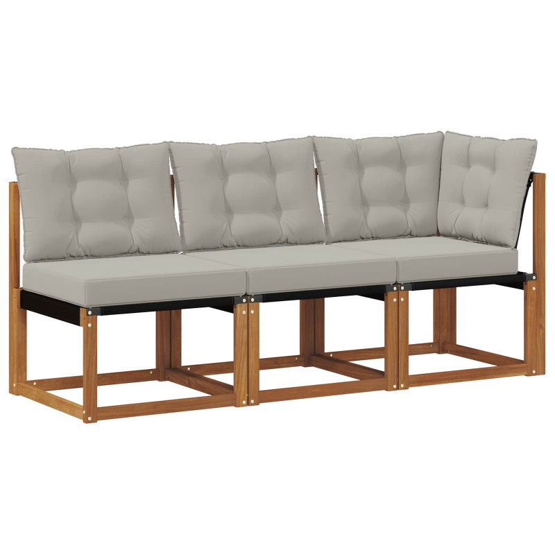 Modułowa sofa na zewnątrz z poduszką 3 Sztuka Naturalny