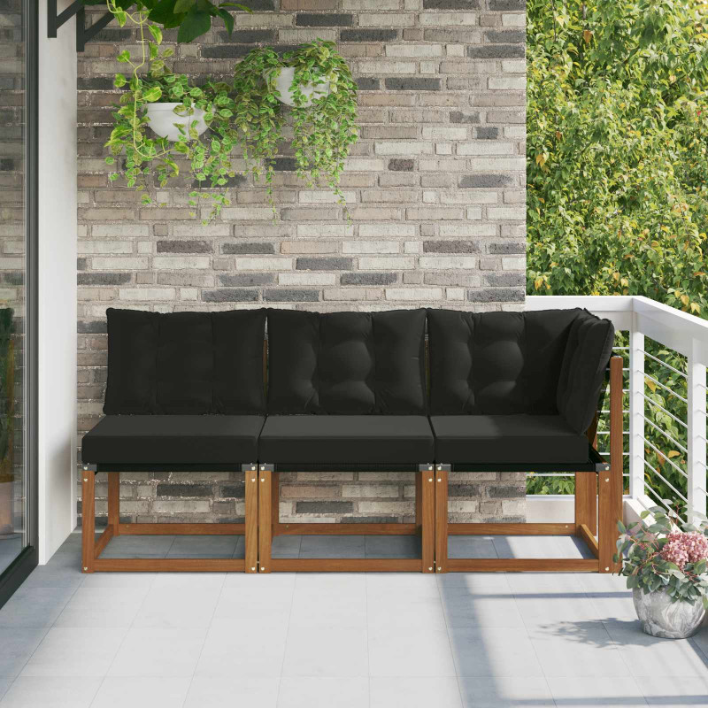 Modułowa sofa na zewnątrz z poduszką 3 Sztuka Naturalny