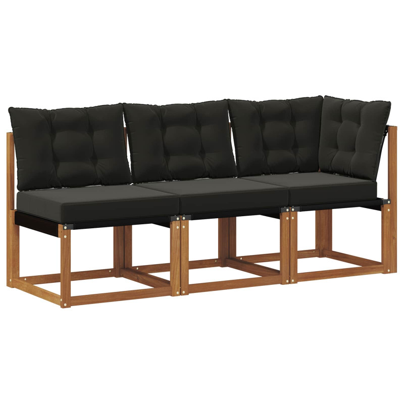 Modułowa sofa na zewnątrz z poduszką 3 Sztuka Naturalny