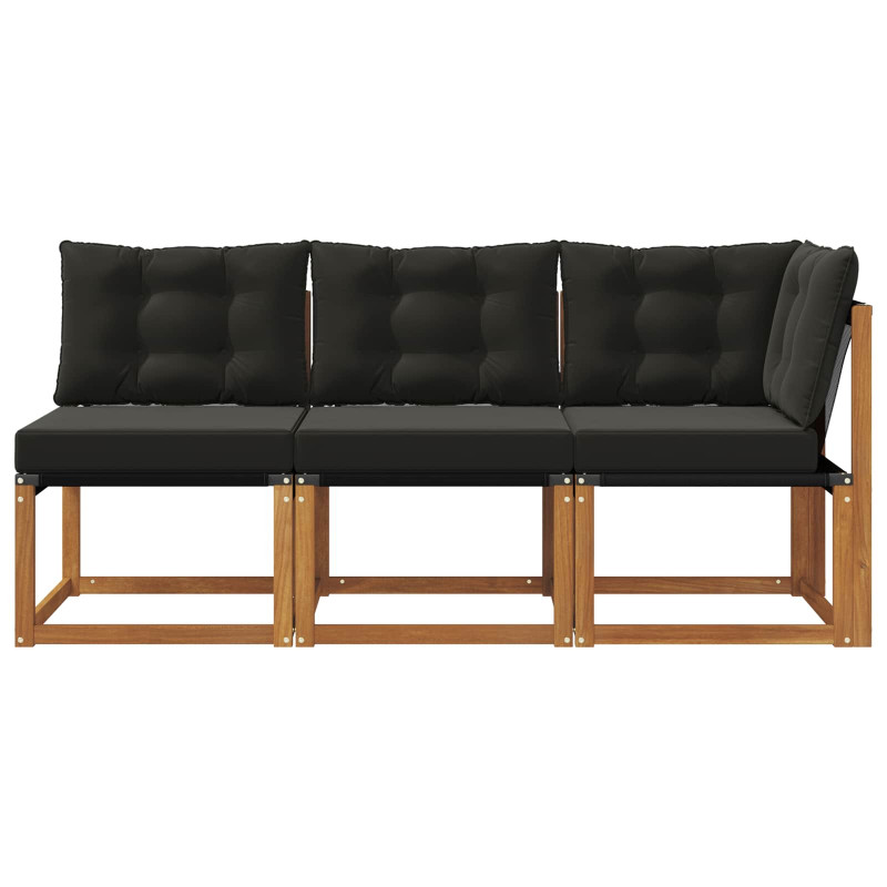 Modułowa sofa na zewnątrz z poduszką 3 Sztuka Naturalny