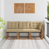 Modułowa sofa na zewnątrz z poduszką 3 Sztuka Naturalny