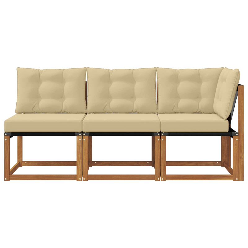Modułowa sofa na zewnątrz z poduszką 3 Sztuka Naturalny