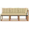 Modułowa sofa na zewnątrz z poduszką 3 Sztuka Naturalny