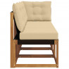 Modułowa sofa na zewnątrz z poduszką 3 Sztuka Naturalny