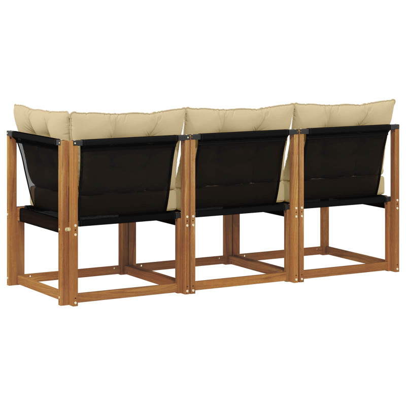 Modułowa sofa na zewnątrz z poduszką 3 Sztuka Naturalny