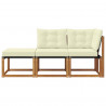 Modułowa sofa na zewnątrz 3 Sztuka Naturalny i Kremowy