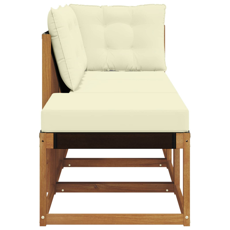 Modułowa sofa na zewnątrz 3 Sztuka Naturalny i Kremowy