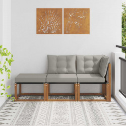 Modułowa sofa na zewnątrz 3 Sztuka Naturalny i Jasny Szary