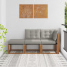 Modułowa sofa na zewnątrz 3 Sztuka Naturalny i Jasny Szary