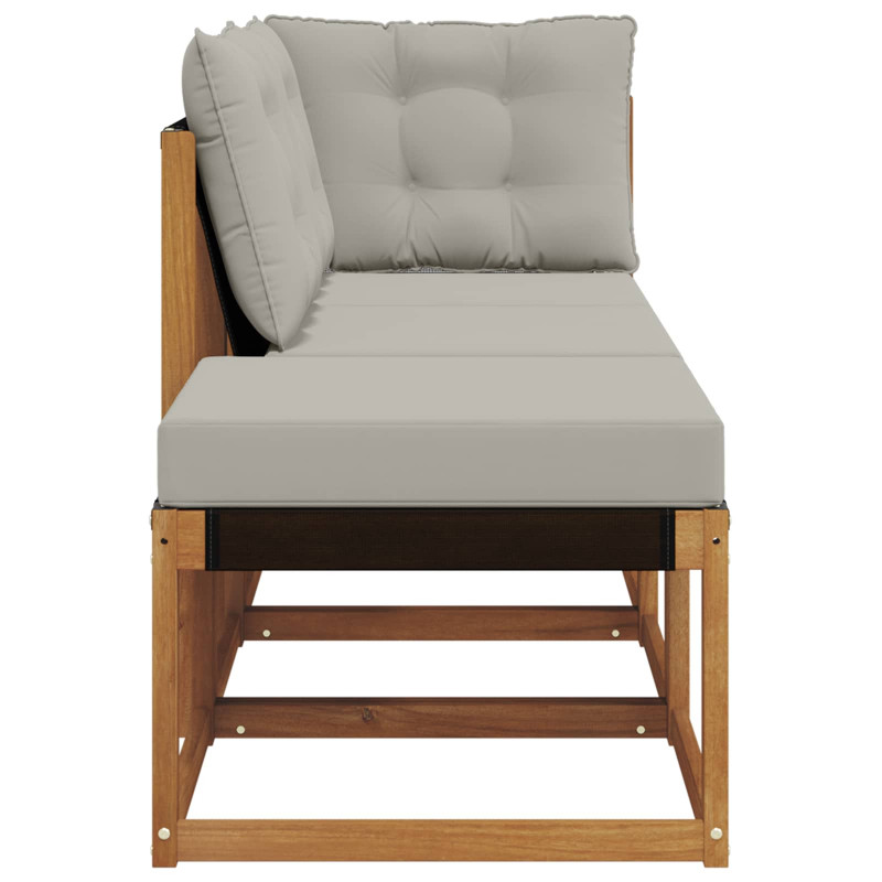 Modułowa sofa na zewnątrz 3 Sztuka Naturalny i Jasny Szary