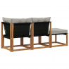 Modułowa sofa na zewnątrz 3 Sztuka Naturalny i Jasny Szary