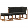 Modułowa sofa na zewnątrz 3 Sztuka Naturalny i czarny
