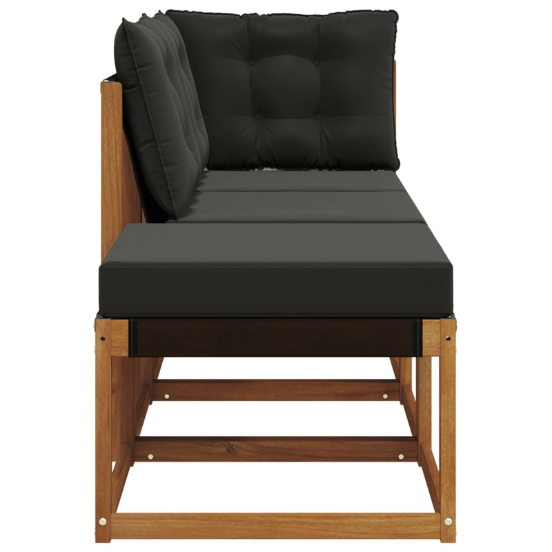 Modułowa sofa na zewnątrz 3 Sztuka Naturalny i czarny
