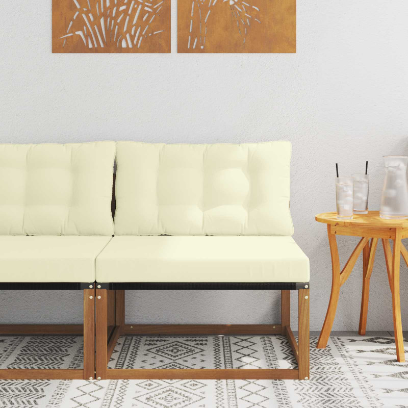 Środkowa sofa ogrodowa Lite Drewno Akacji Naturalny