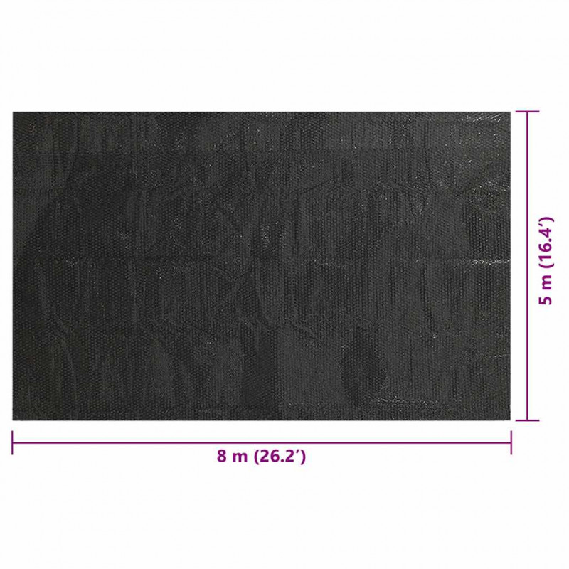 Prostokątna pokrywa na basen, 800 x 500 cm, PE, czarna