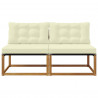2 Sztuka Środkowa sofa ogrodowa Lite Drewno Akacji Naturalny
