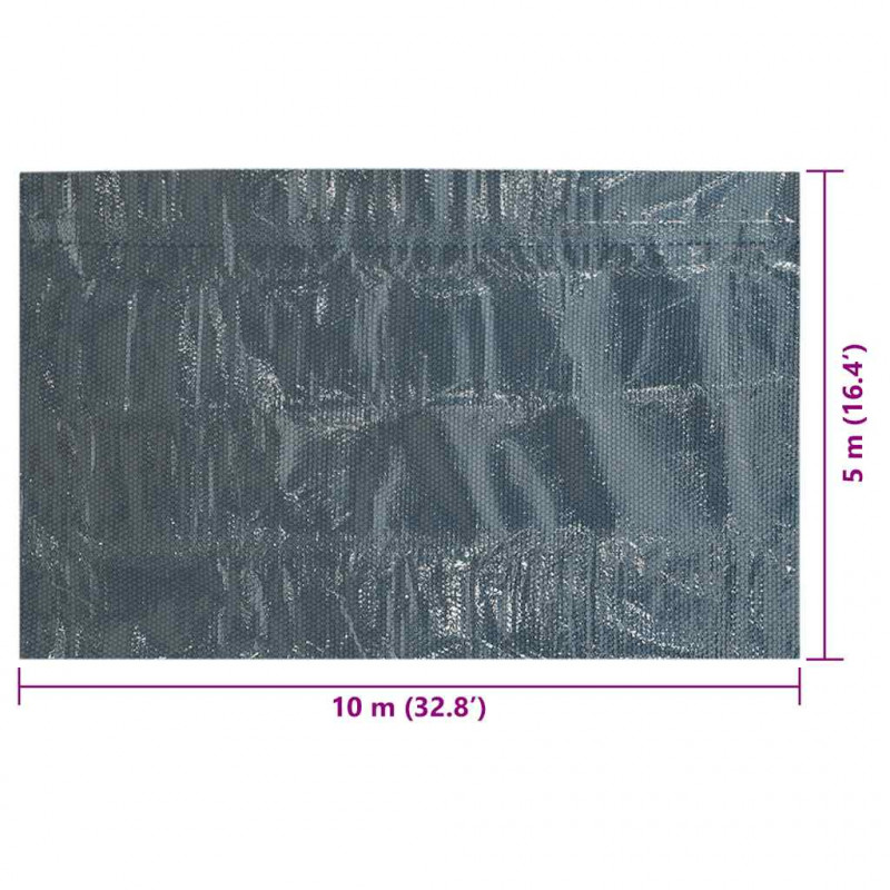 Pływająca folia solarna z PE, 1000x500 cm, czarno-niebieska