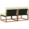2 Sztuka Środkowa sofa ogrodowa Lite Drewno Akacji Naturalny
