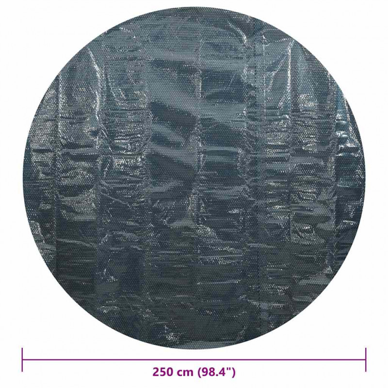 Pływająca folia solarna z PE na basen, 250 cm, czarno-niebieska