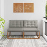 2 Sztuka Środkowa sofa ogrodowa Lite Drewno Akacji Naturalny
