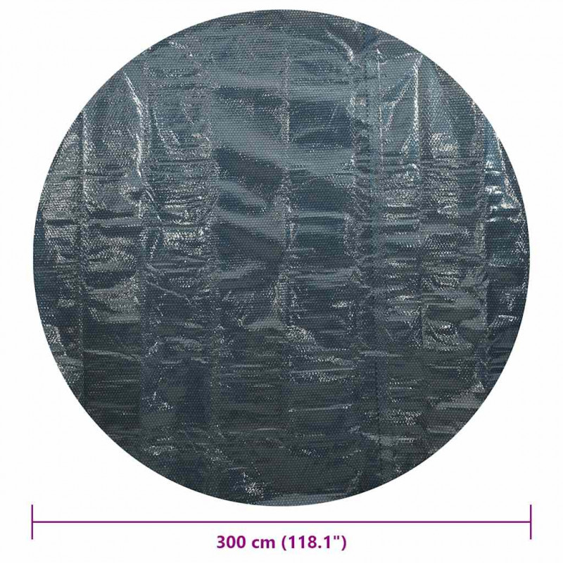 Pływająca folia solarna z PE na basen, 356 cm, czarno-niebieska