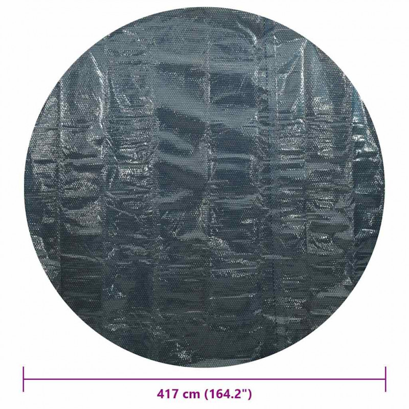 Pływająca folia solarna z PE na basen, 417 cm, czarno-niebieska