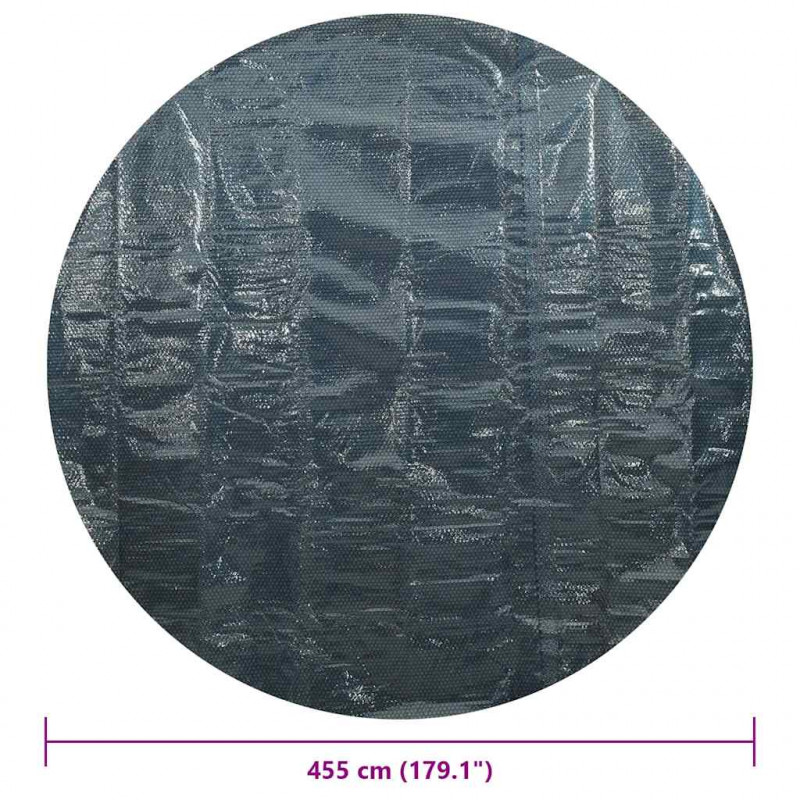 Pływająca folia solarna z PE na basen, 455 cm, czarno-niebieska