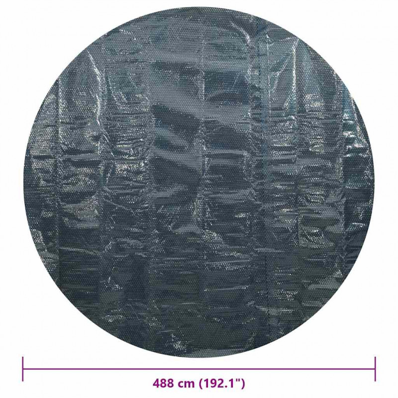 Pływająca folia solarna z PE na basen, 488 cm, czarno-niebieska
